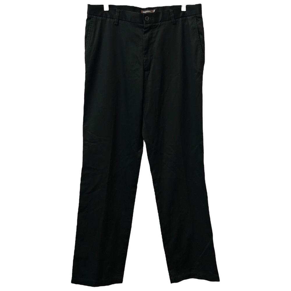Dockers Men's Flat‎ Front Chino Black Pants Sz 34